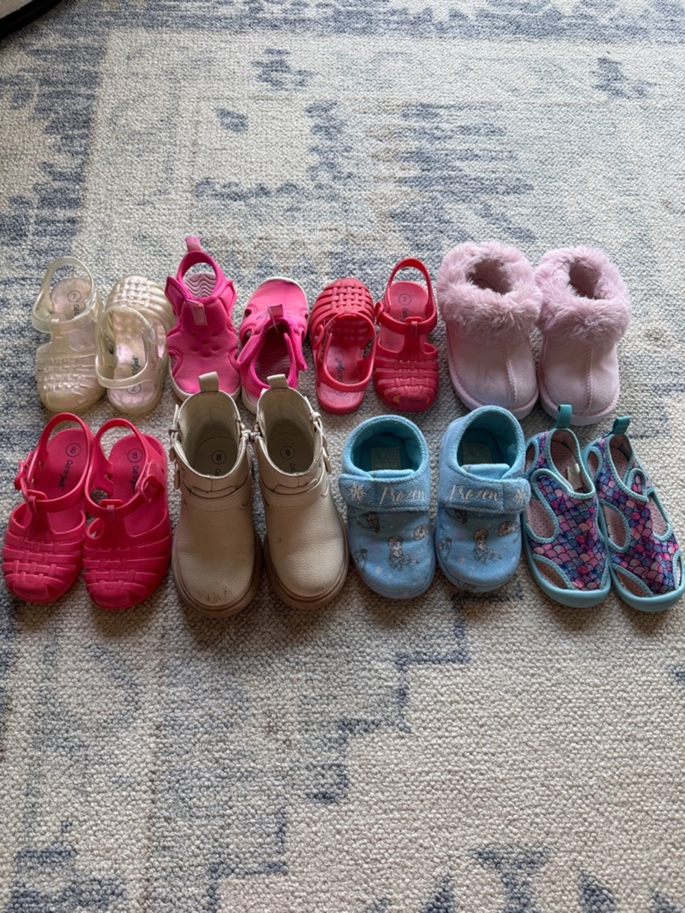 Cat & Jack Pink, Blue and Cream Kids Shoe Bundle
